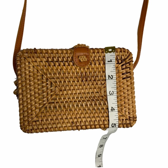 Rectangular Woven Wicker Boho Basket Bag / Purse - Picture 5 of 6